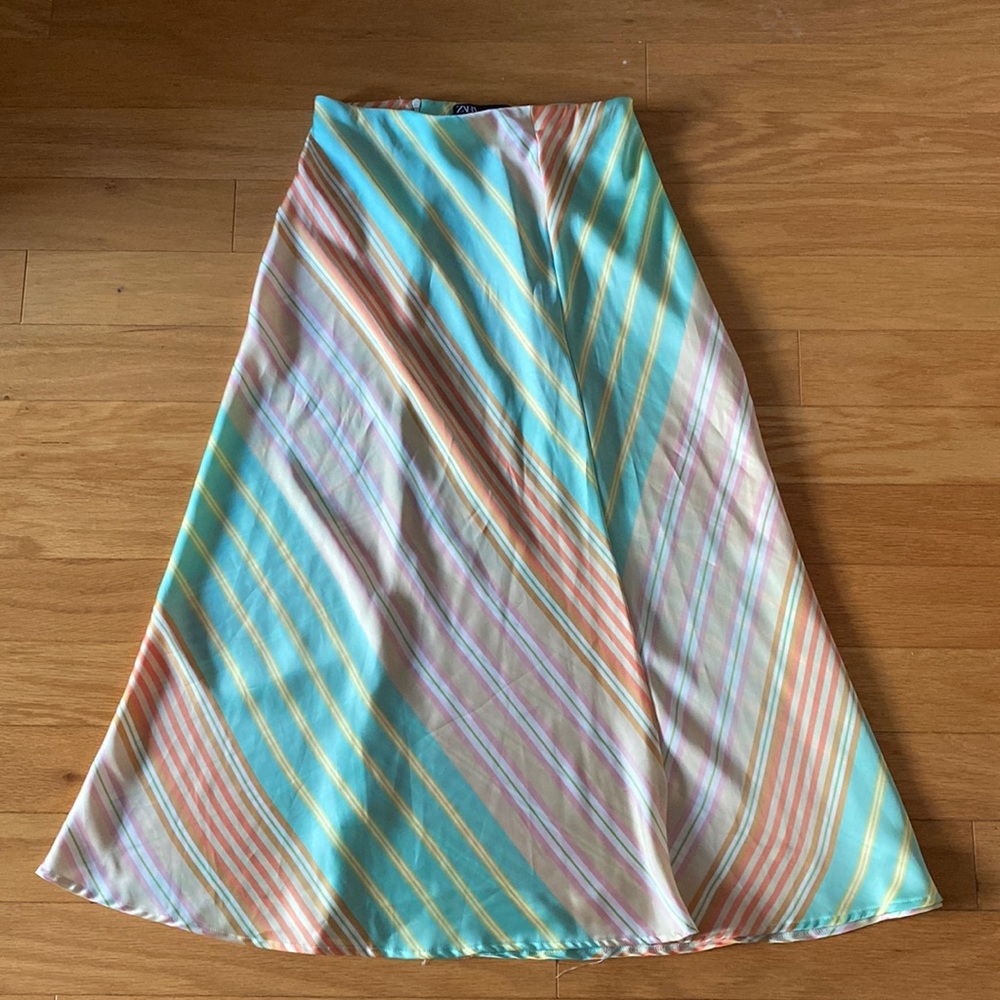 Zara silky maxi skirt